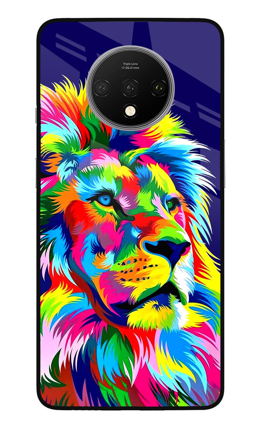 Vector Art Lion Oneplus 7T Glass Case