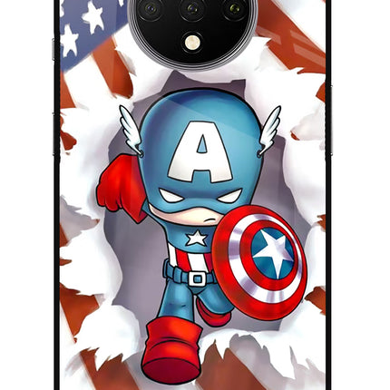 Captain America Oneplus 7T Glass Case