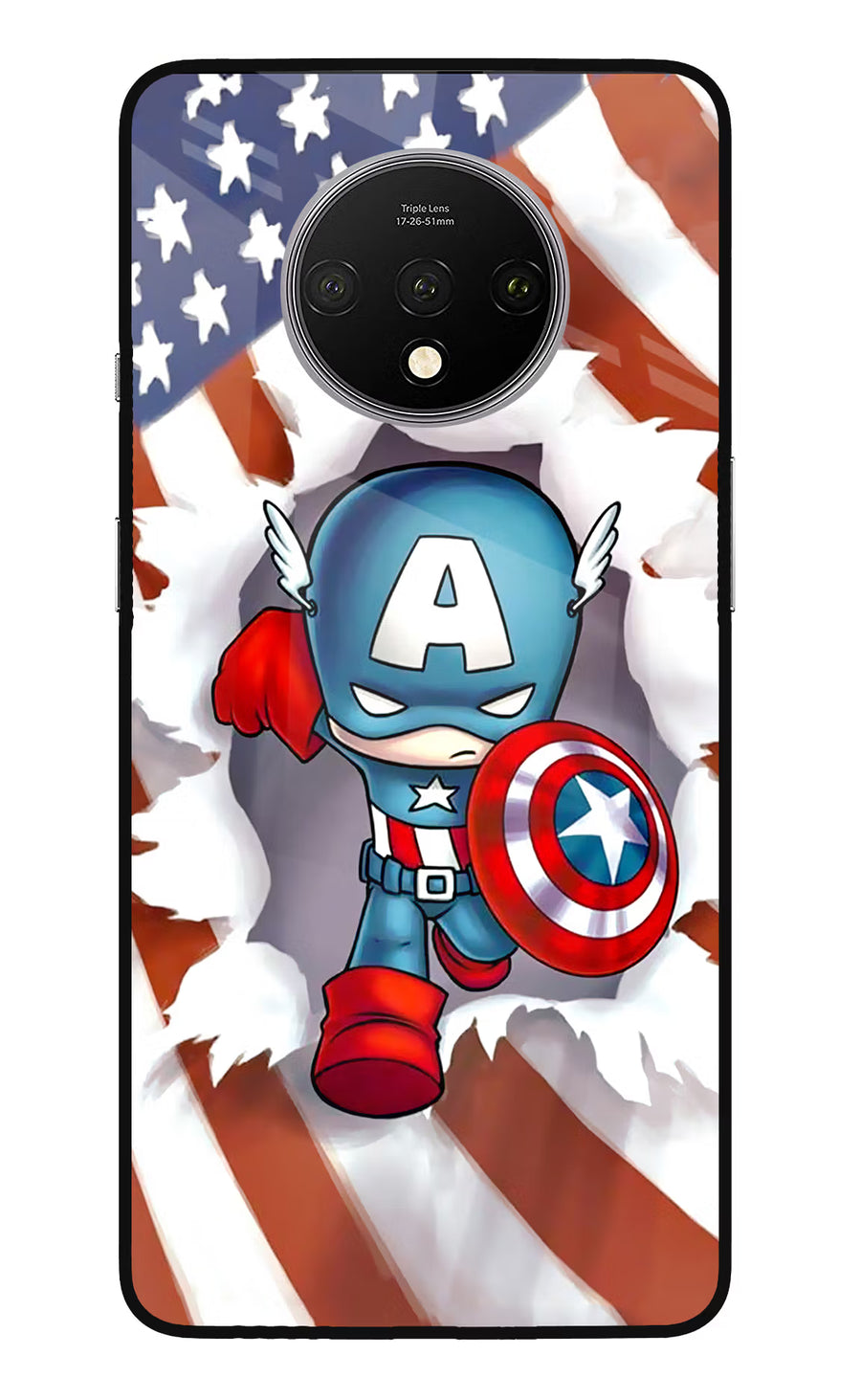 Captain America Oneplus 7T Back Cover, Glass case