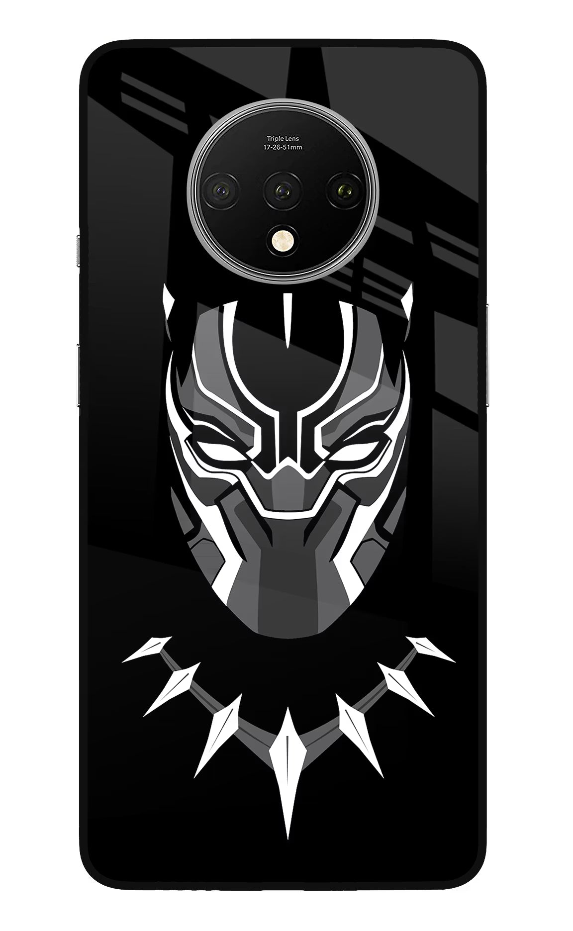 Black Panther Oneplus 7T Glass Case Back Cover by Casekaro