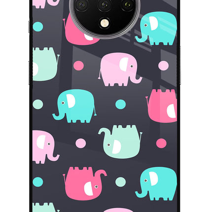 Elephants Oneplus 7T Glass Case