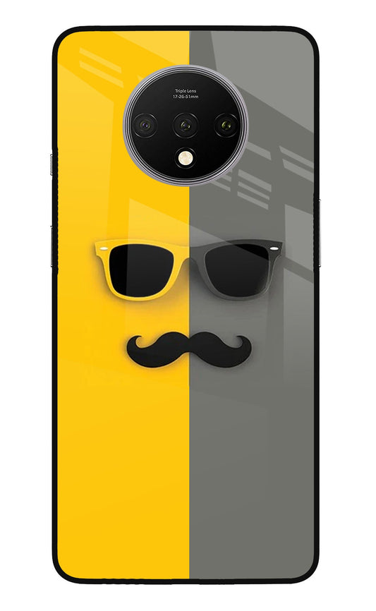 Sunglasses with Mustache Oneplus 7T Glass Case