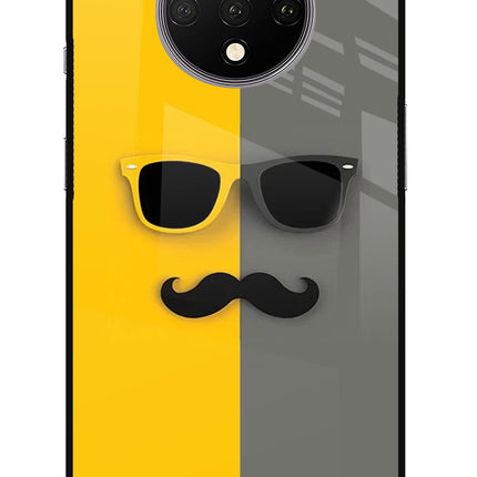 Sunglasses with Mustache Oneplus 7T Glass Case