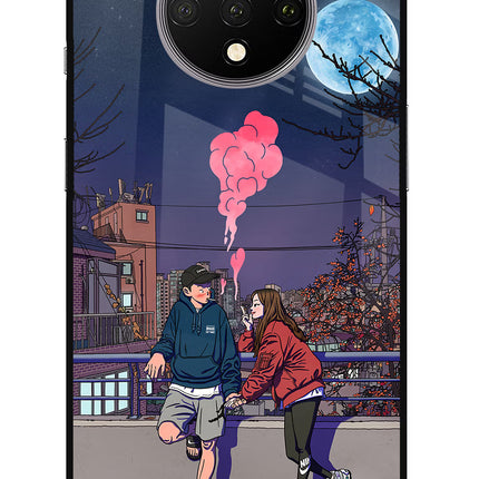 Chilling Couple Oneplus 7T Glass Case