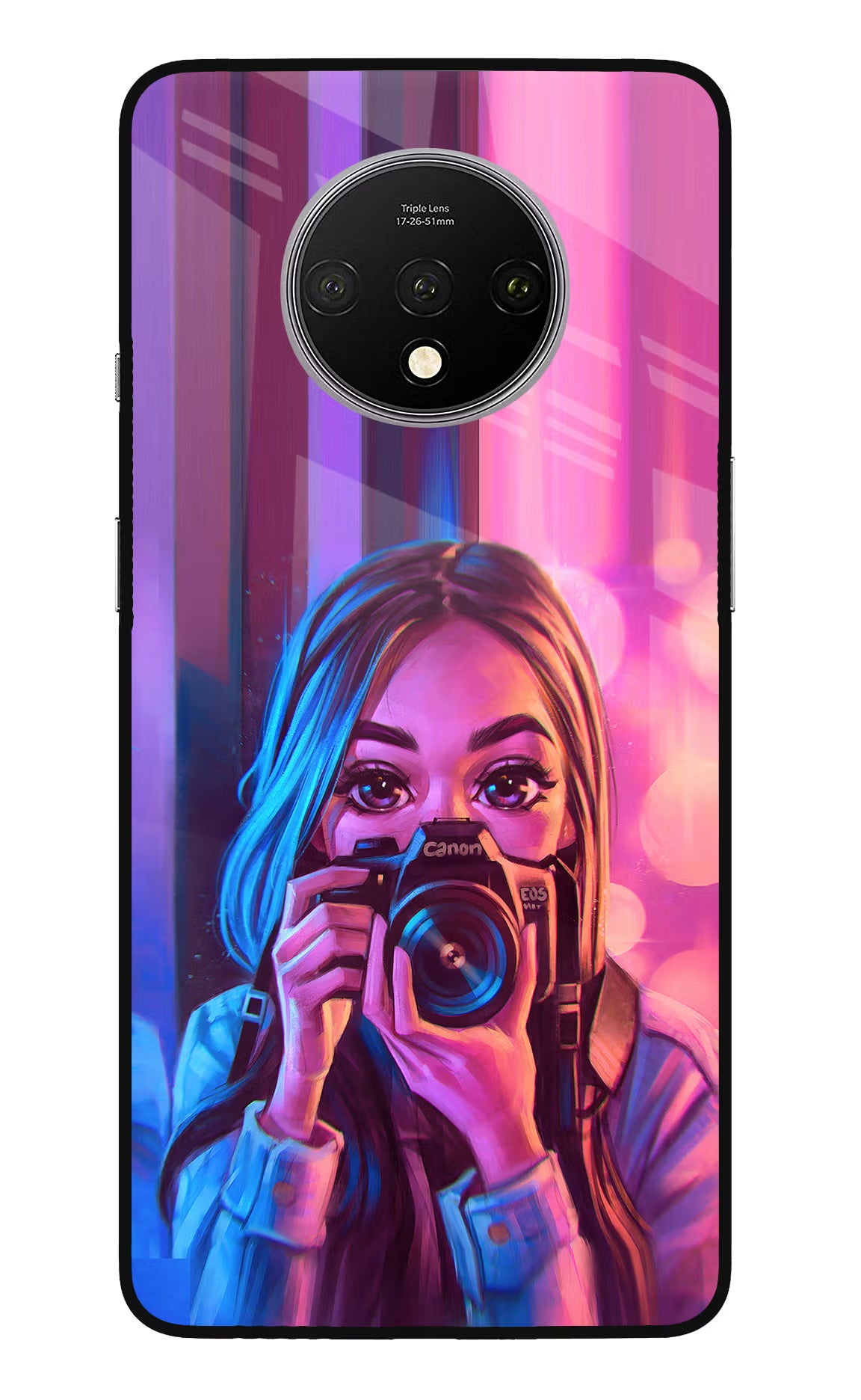 Girl Photographer Oneplus 7T Glass Case