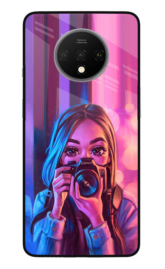 Girl Photographer Oneplus 7T Glass Case