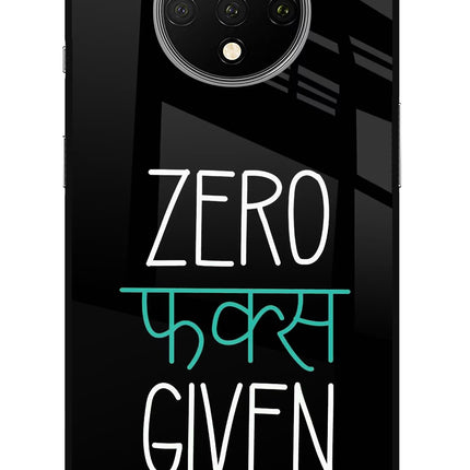 Zero Fucks Given Oneplus 7T Glass Case