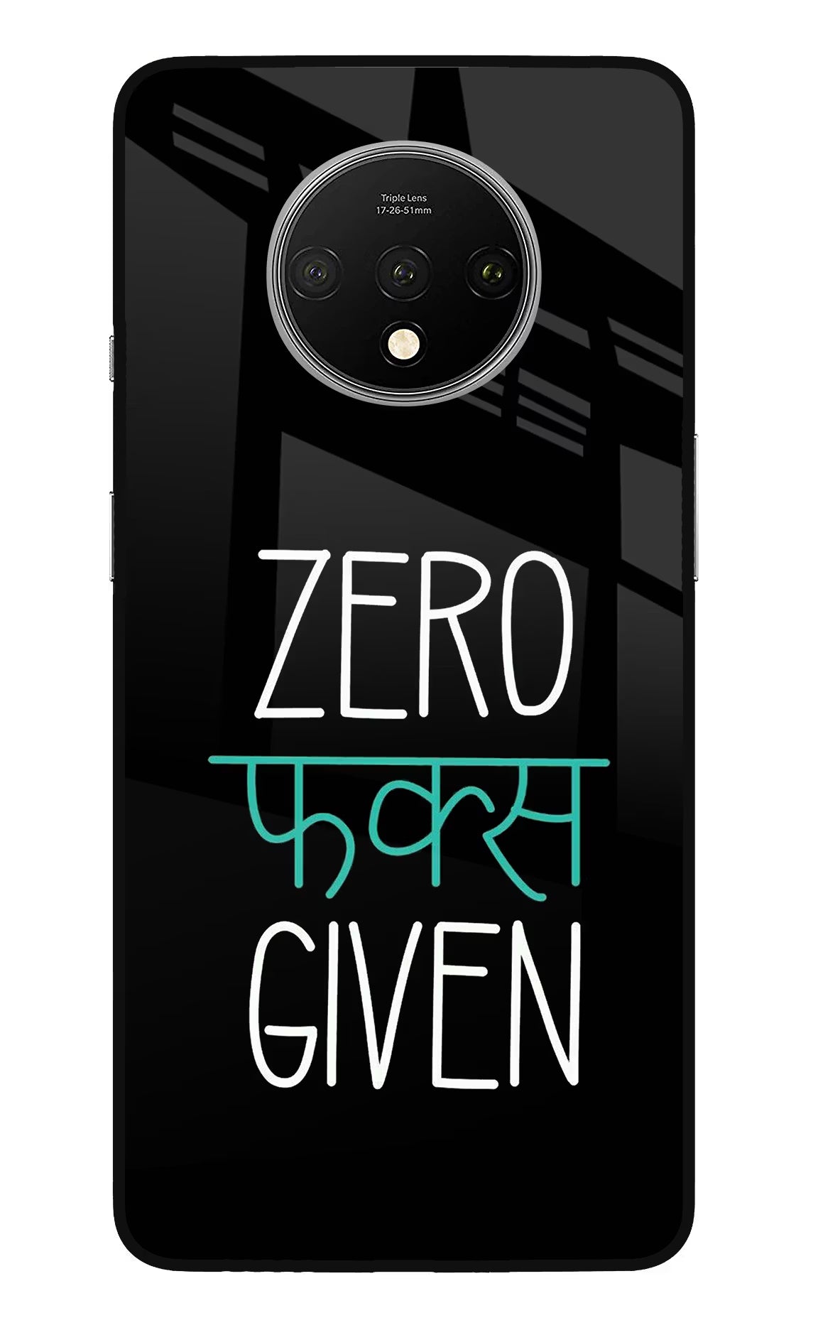 Zero Fucks Given Oneplus 7T Glass Case Back Cover by Casekaro