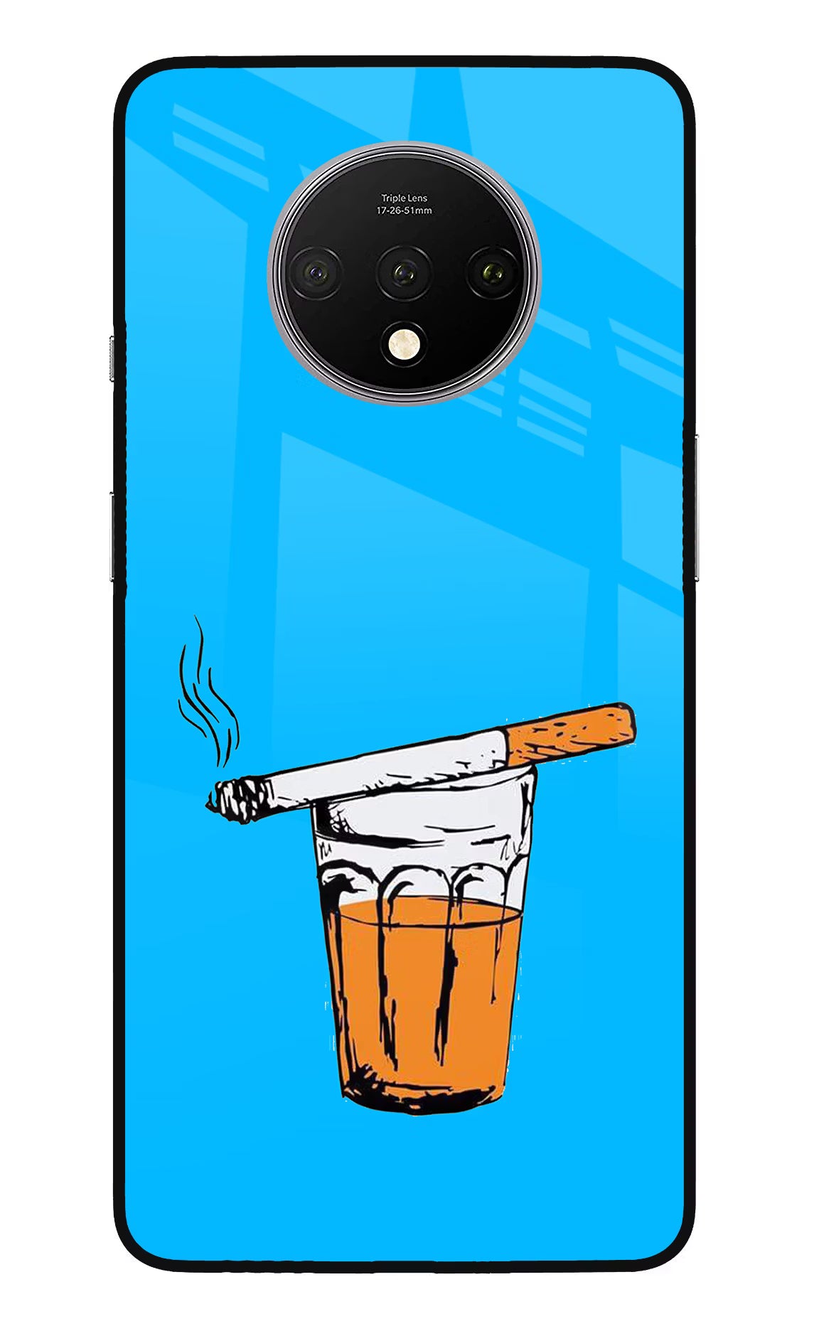 Chai Sutta Oneplus 7T Glass Case Back Cover by Casekaro