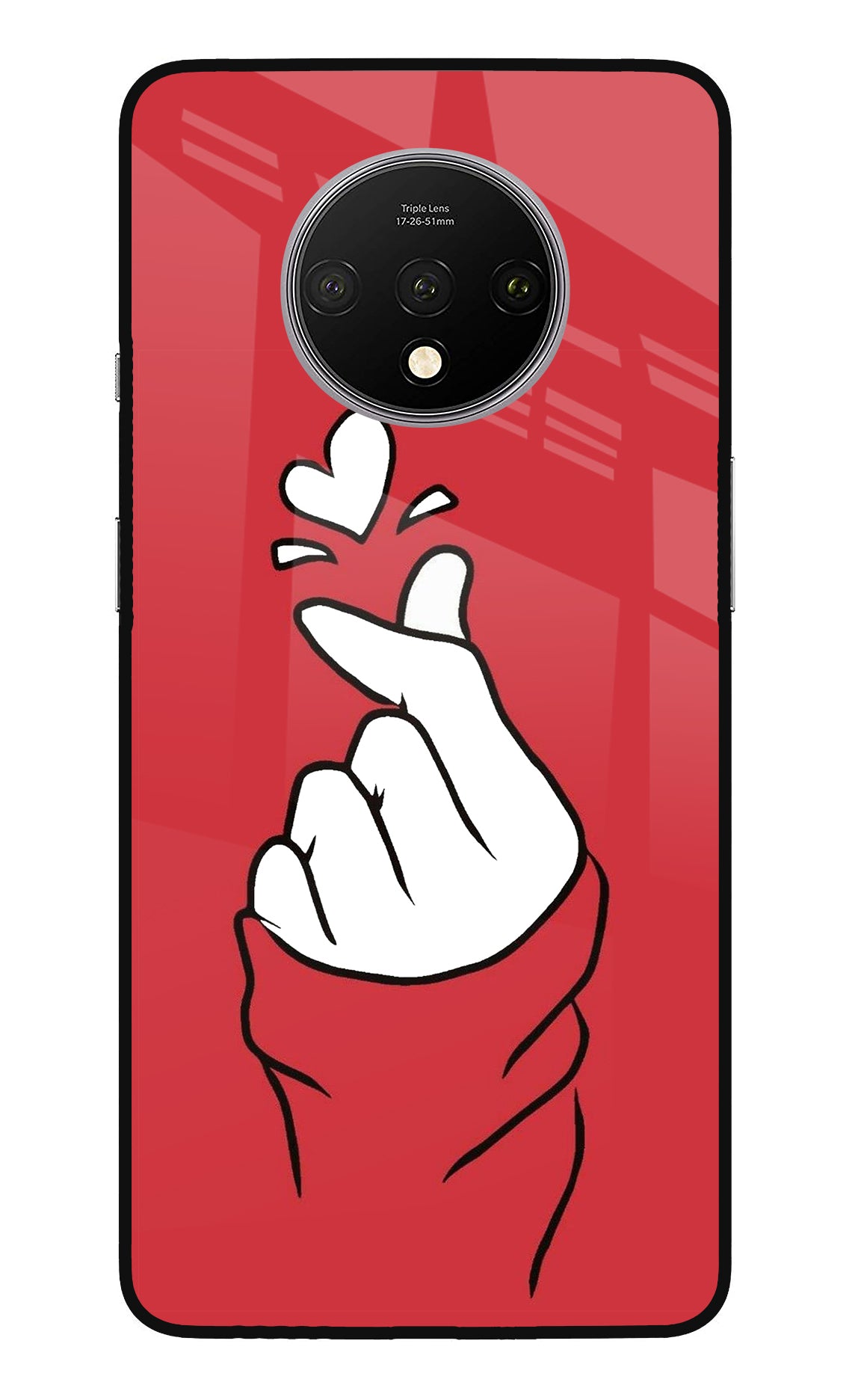 Korean Love Sign Oneplus 7T Glass Case