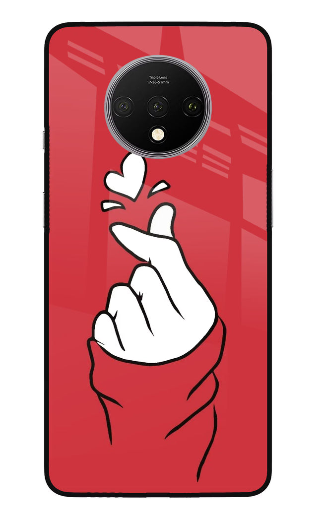 Korean Love Sign Oneplus 7T Glass Case