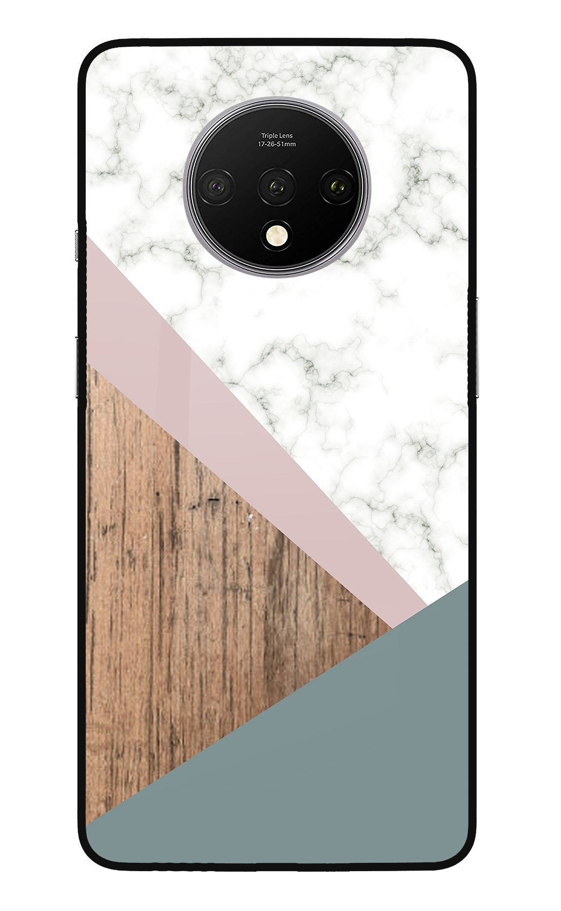 Marble wood Abstract Oneplus 7T Glass Case