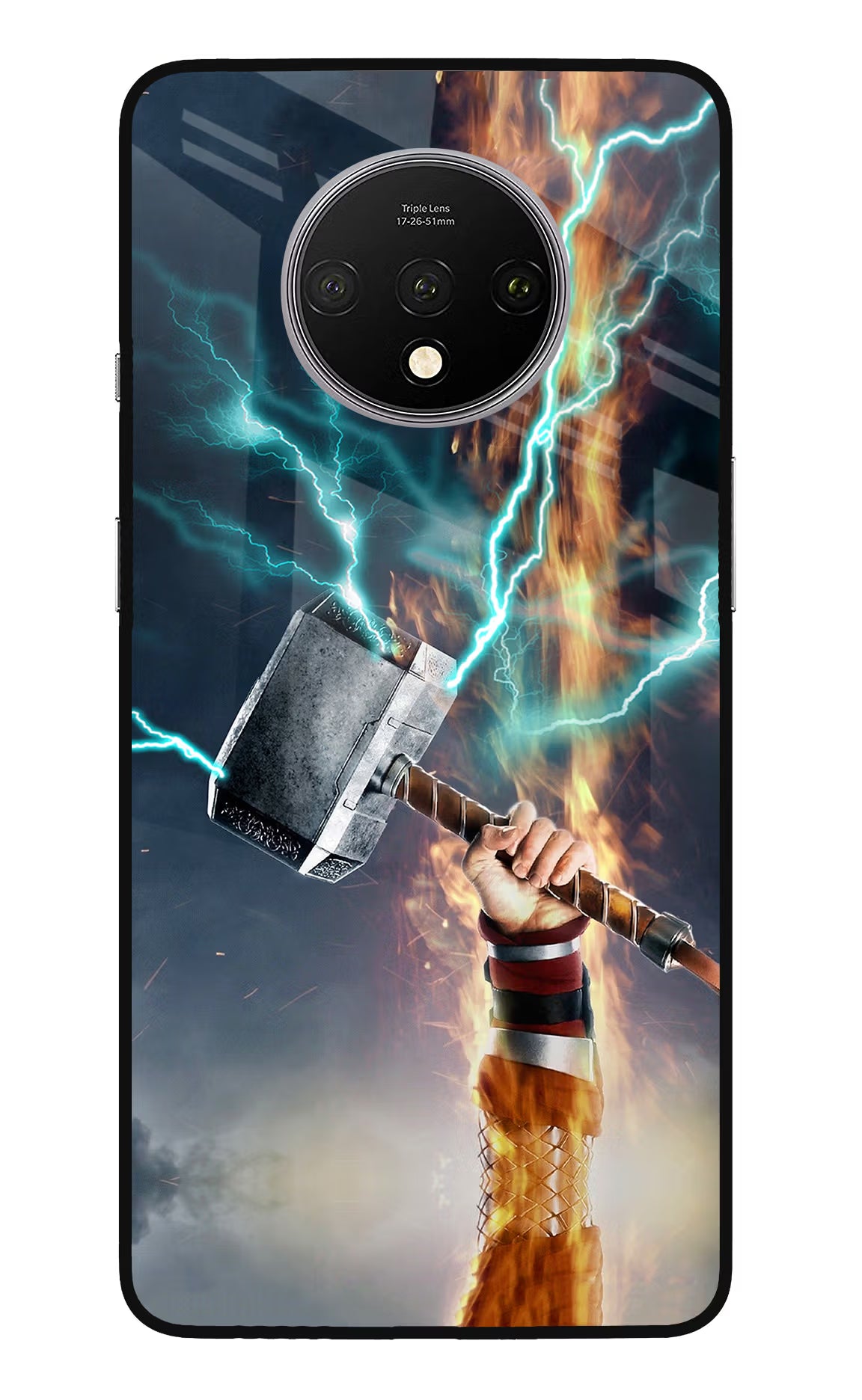 Thor Hammer Mjolnir Oneplus 7T Glass Case Back Cover by Casekaro