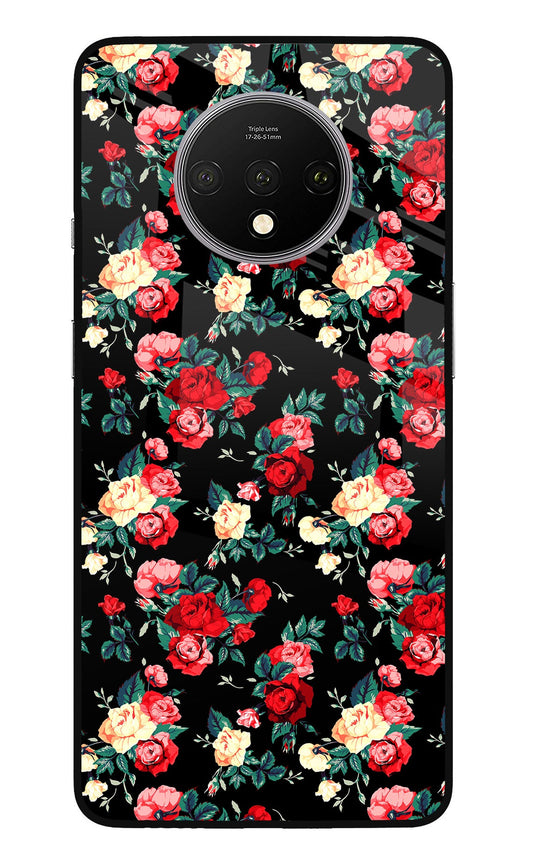 Rose Pattern Oneplus 7T Glass Case