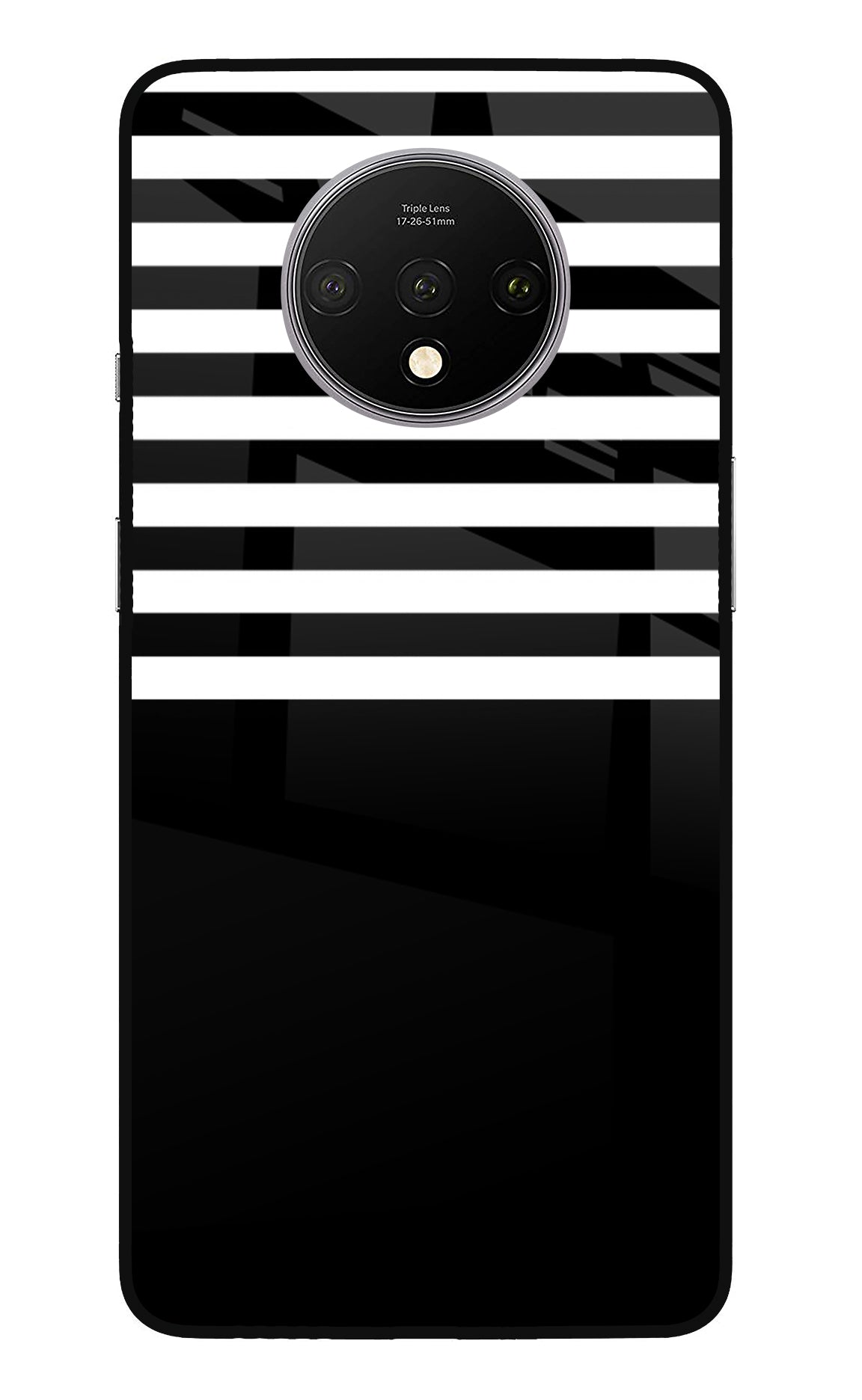 Black and White Print Oneplus 7T Glass Case