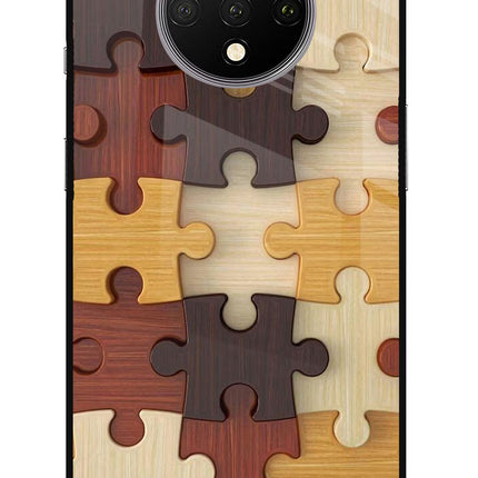 Wooden Puzzle Oneplus 7T Glass Case