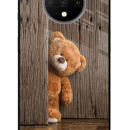 Teddy Wooden Oneplus 7T Glass Case