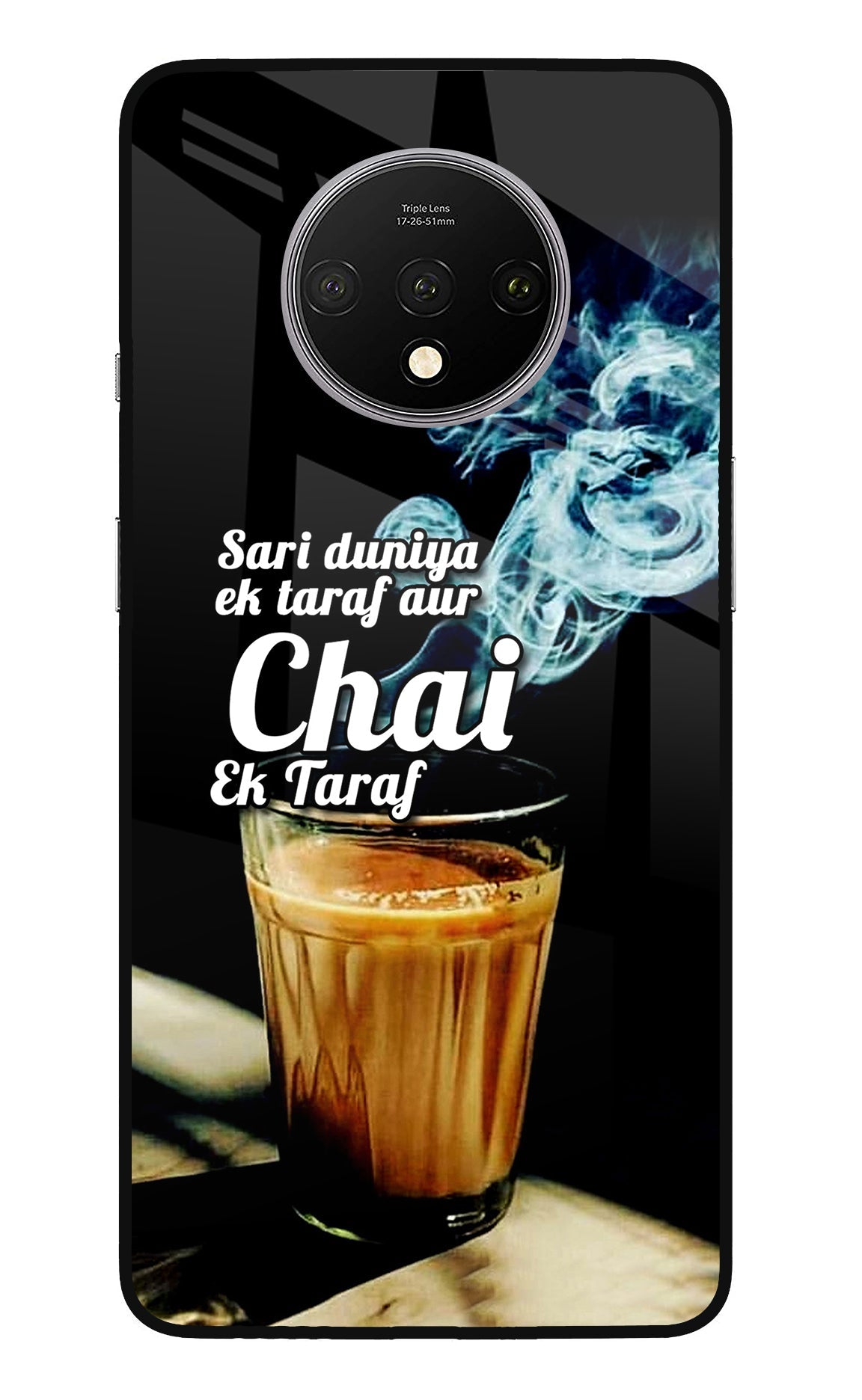 Chai Ek Taraf Quote Oneplus 7T Glass Case