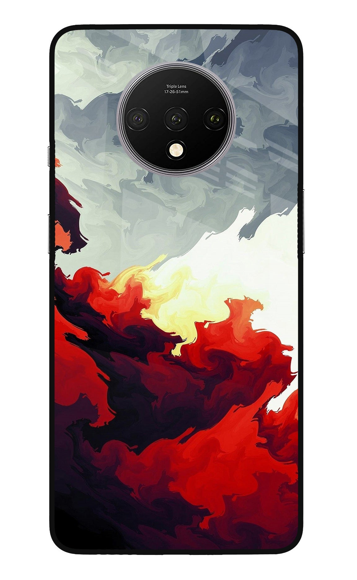 Fire Cloud Oneplus 7T Glass Case