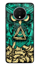 Green Owl Oneplus 7T Glass Case