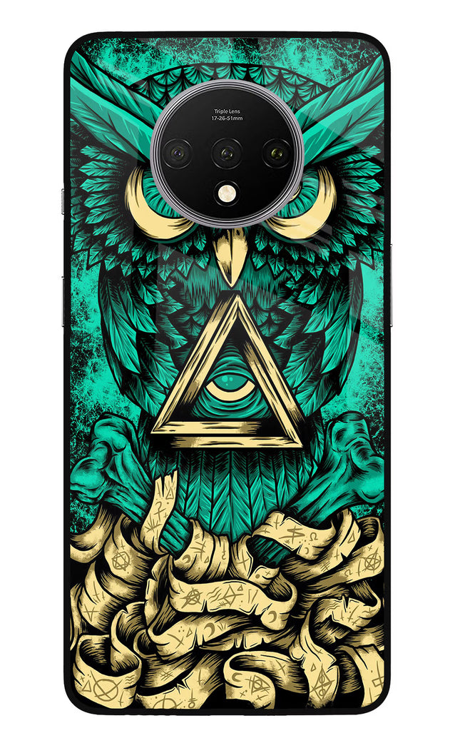 Green Owl Oneplus 7T Glass Case