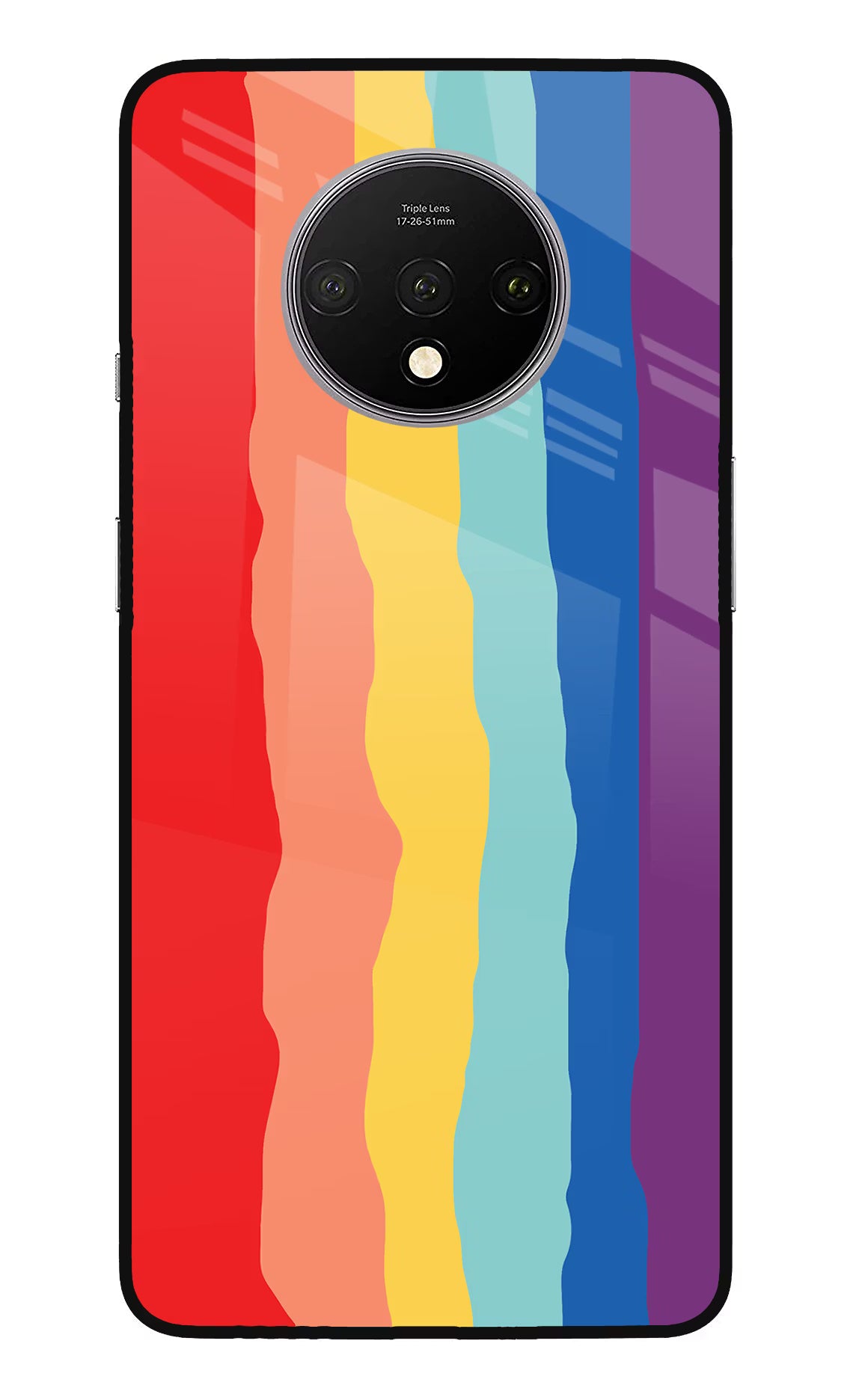 Rainbow Oneplus 7T Glass Case Back Cover by Casekaro