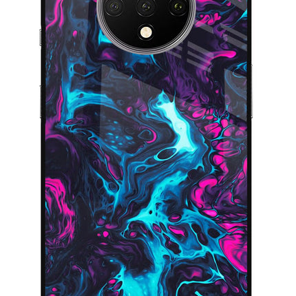Abstract Oneplus 7T Glass Case