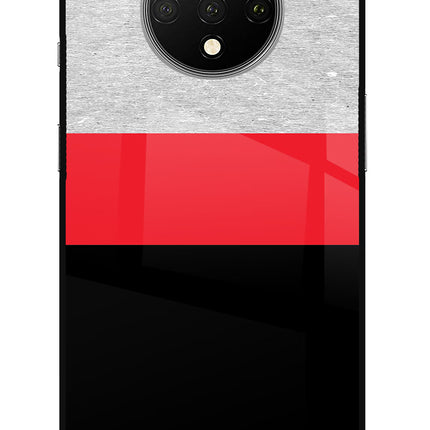 Tri Color Pattern Oneplus 7T Glass Case