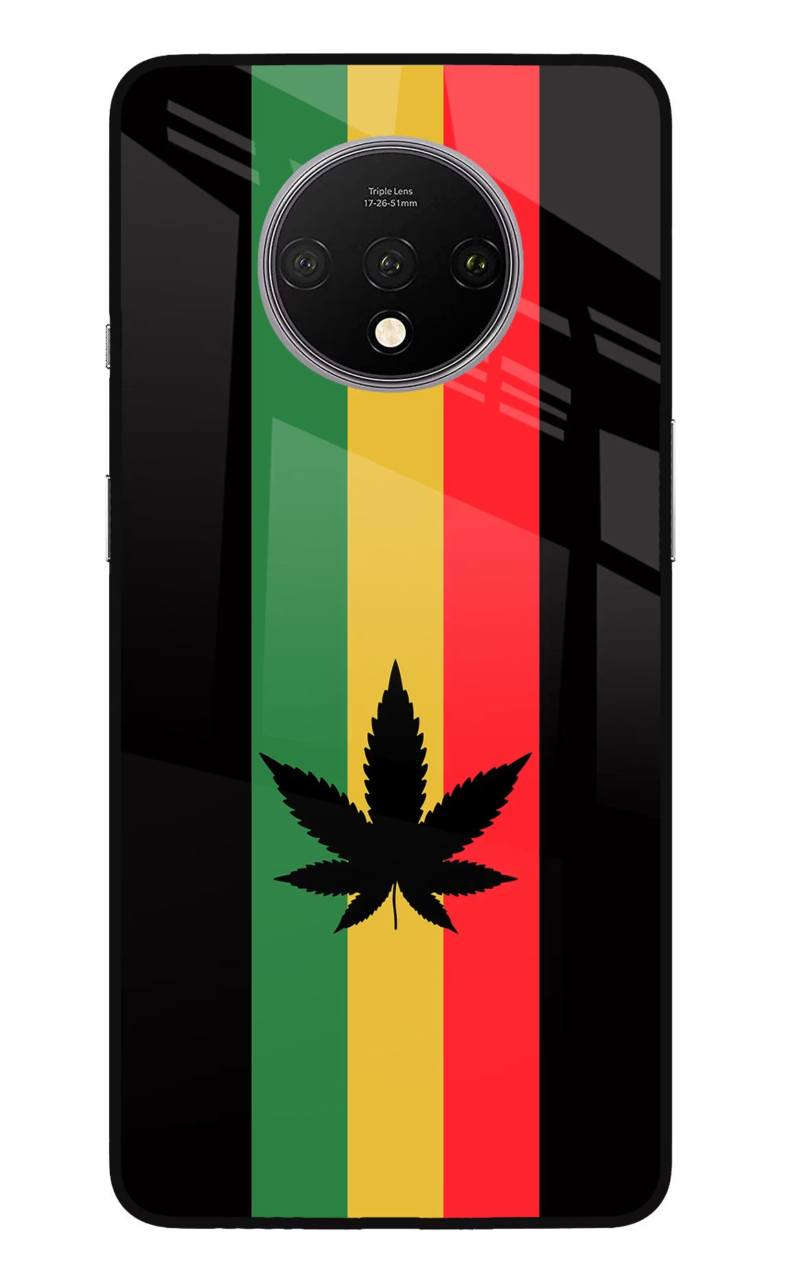 Weed Flag Oneplus 7T Glass Case Back Cover by Casekaro