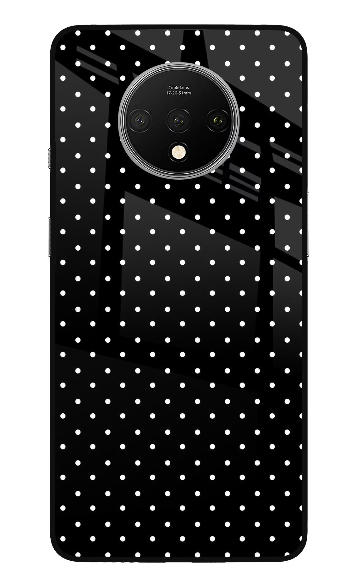 White Dots Oneplus 7T Glass Case Back Cover by Casekaro