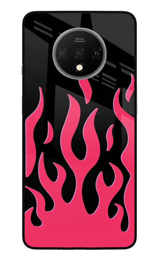 Fire Flames Oneplus 7T Glass Case