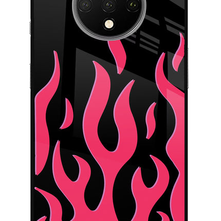 Fire Flames Oneplus 7T Glass Case