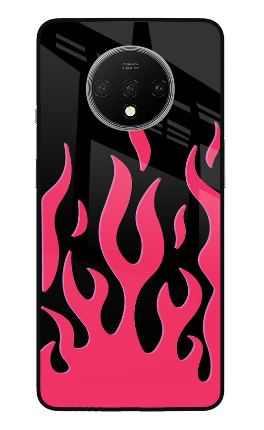 Fire Flames Oneplus 7T Glass Case