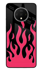 Fire Flames Oneplus 7T Glass Case Back Cover by Casekaro