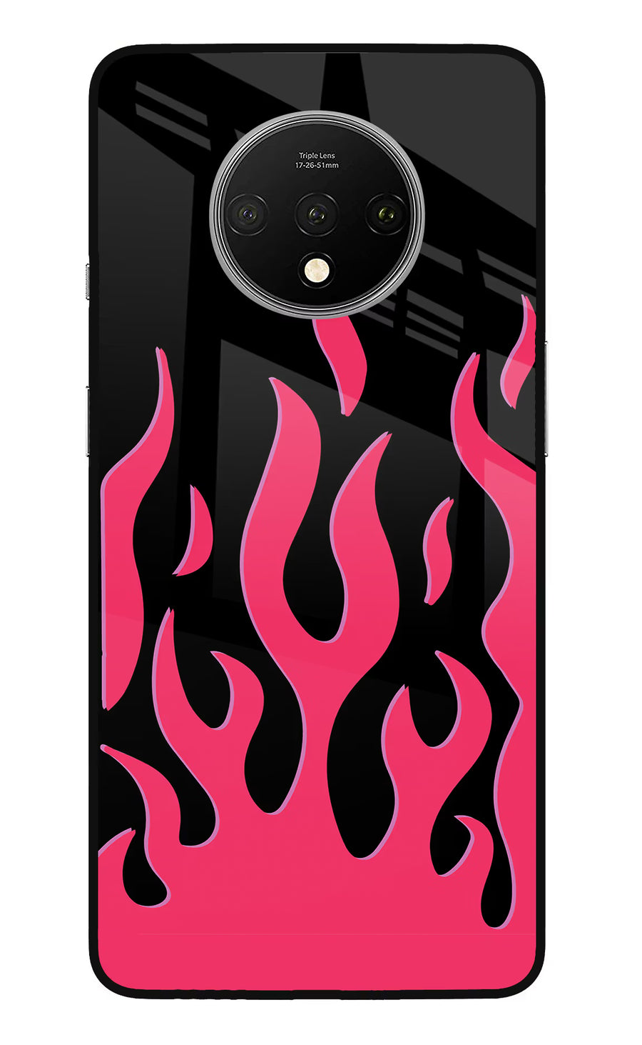 Fire Flames Oneplus 7T Back Cover, Glass case
