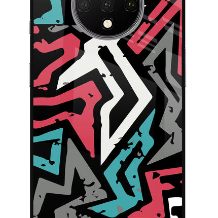 Geometric Graffiti Oneplus 7T Glass Case