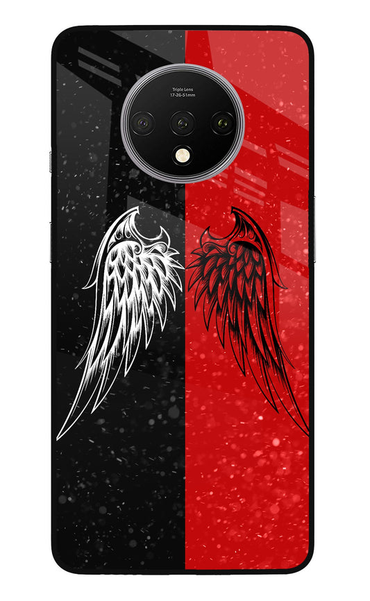 Wings Oneplus 7T Glass Case