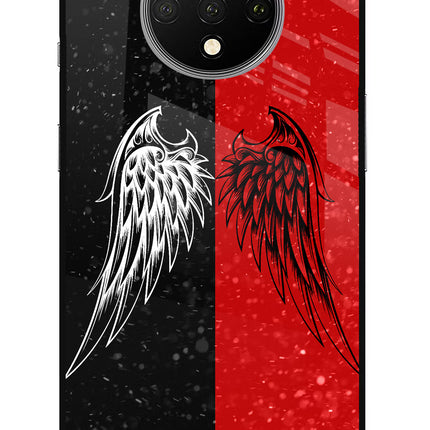 Wings Oneplus 7T Glass Case