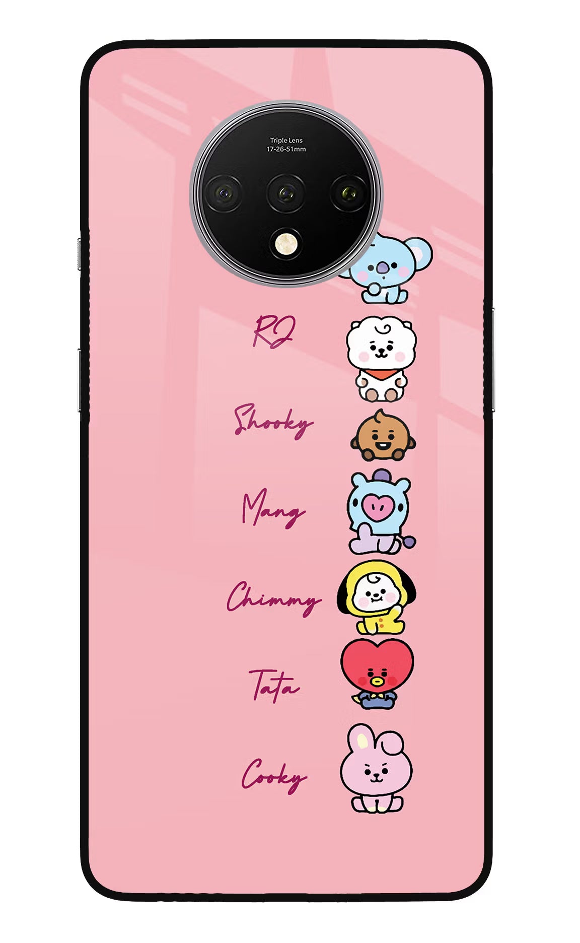 BTS names Oneplus 7T Glass Case Back Cover by Casekaro