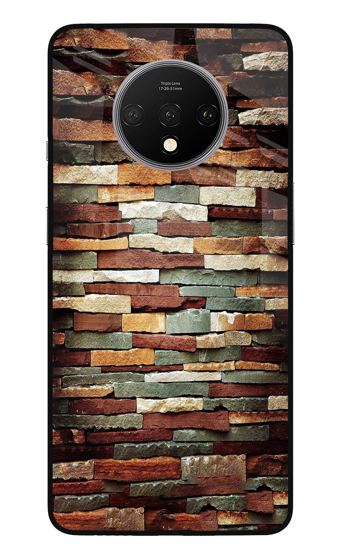 Bricks Pattern Oneplus 7T Glass Case