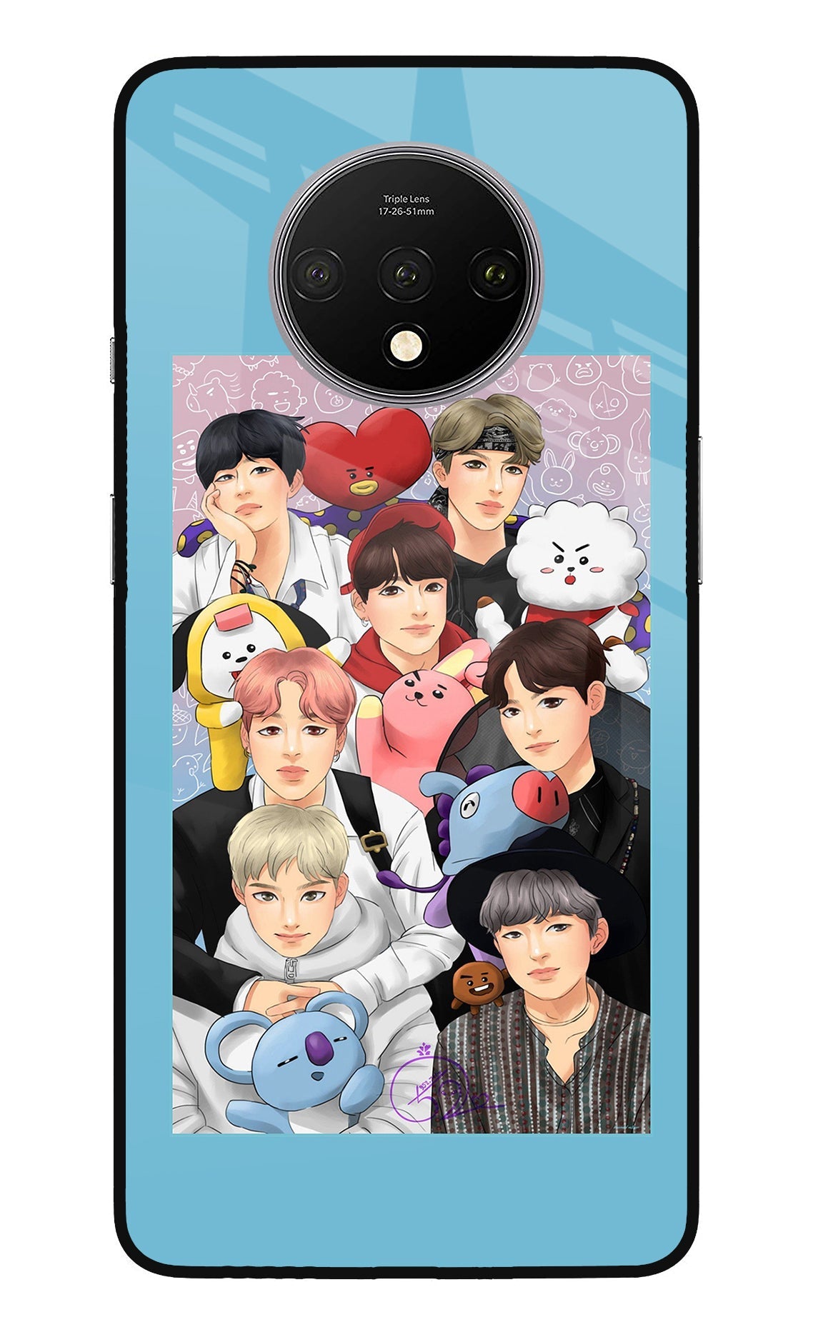 BTS with animals Oneplus 7T Back Cover