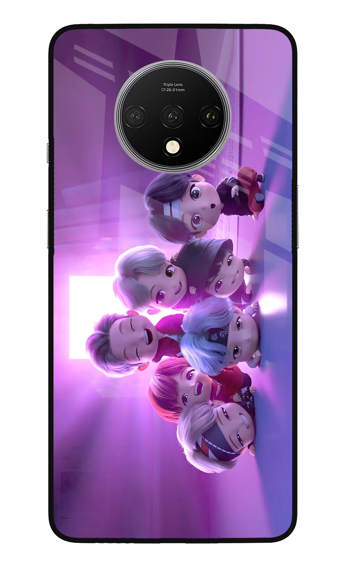 BTS Chibi Oneplus 7T Glass Case Back Cover by Casekaro