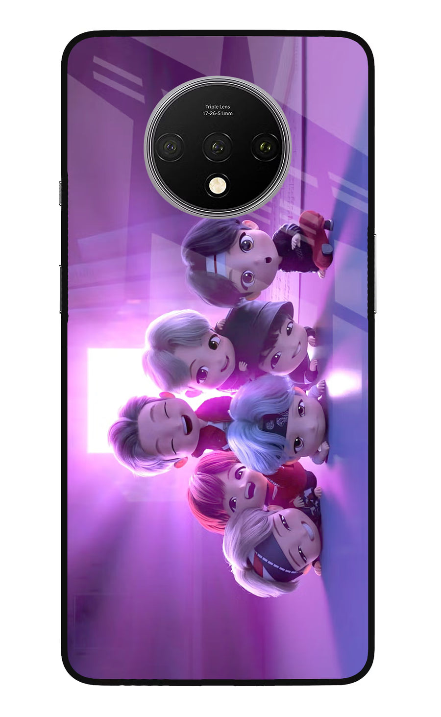 BTS Chibi Oneplus 7T Back Cover, Glass case