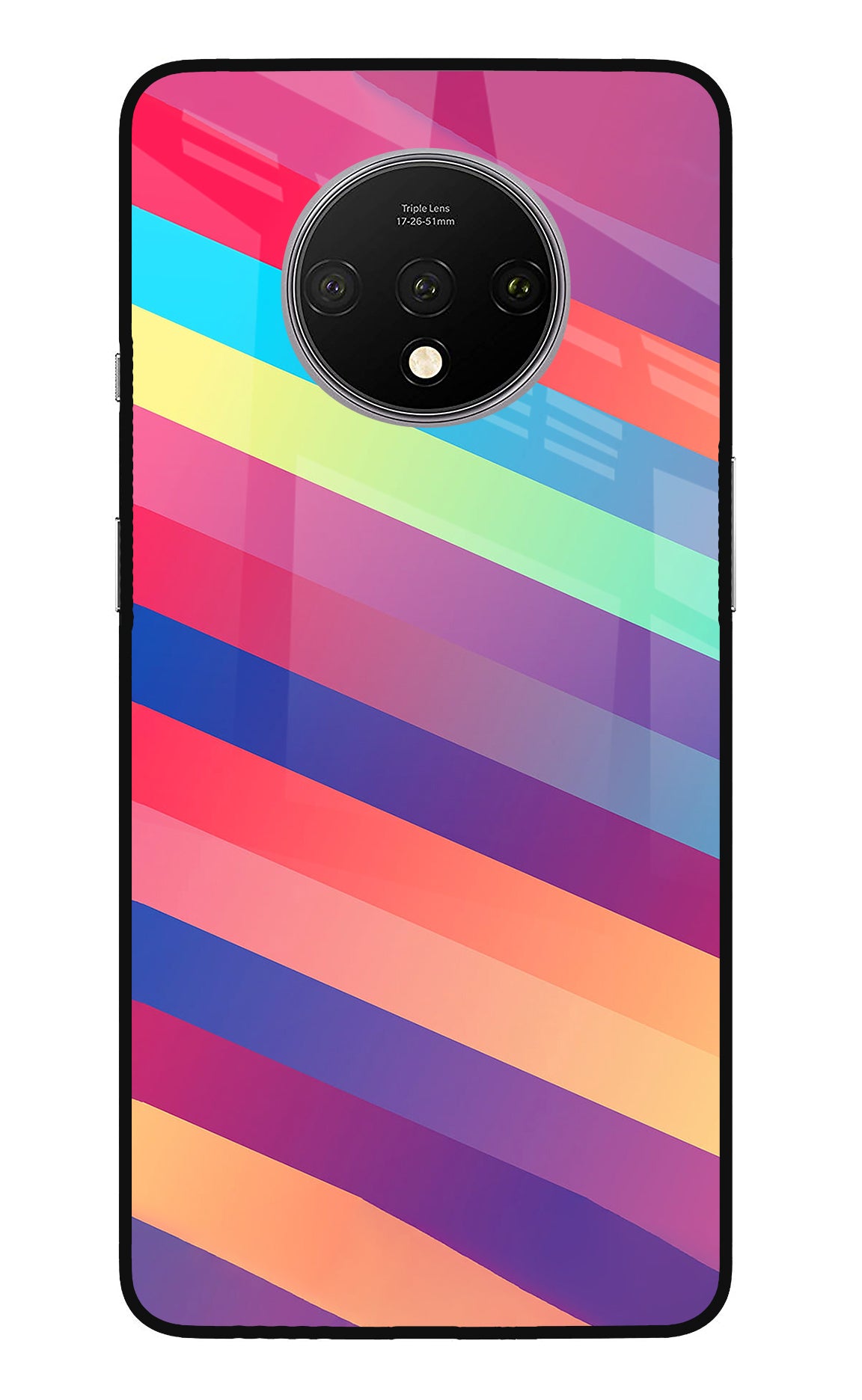 Stripes color Oneplus 7T Glass Case