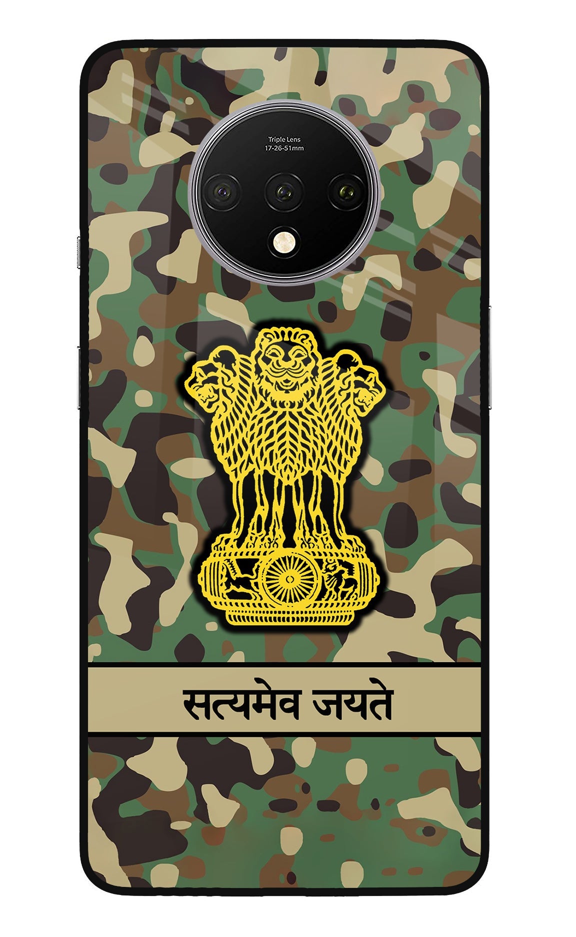 Satyamev Jayate Army Oneplus 7T Glass Case