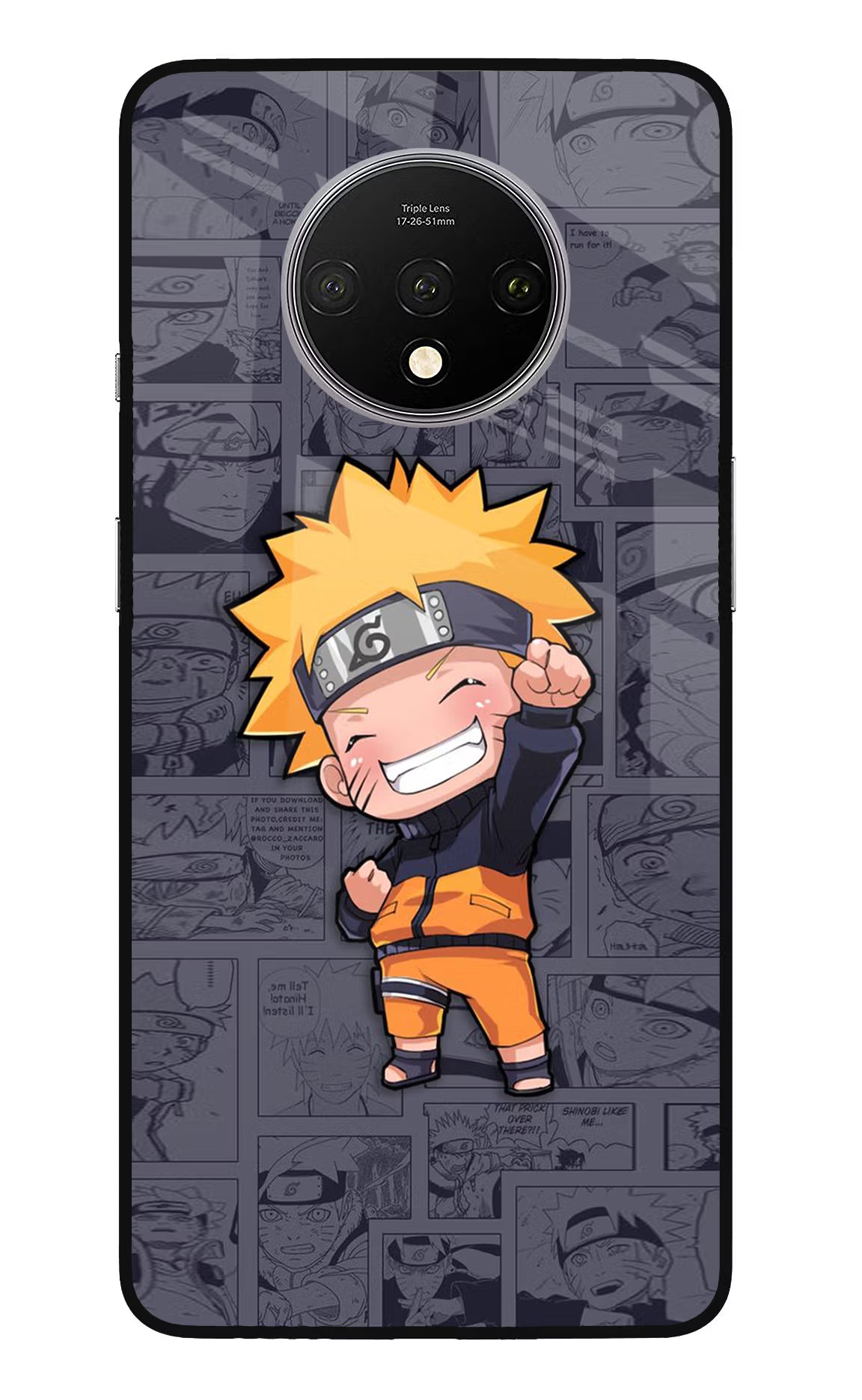 Chota Naruto Oneplus 7T Glass Case Back Cover by Casekaro