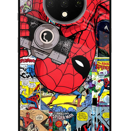 Spider Man Oneplus 7T Glass Case Back Cover by Casekaro