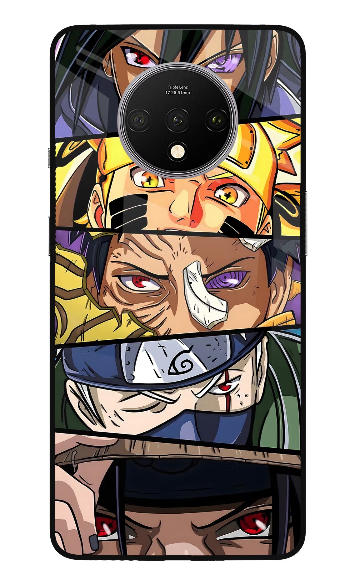 Naruto Character Oneplus 7T Glass Case Back Cover by Casekaro