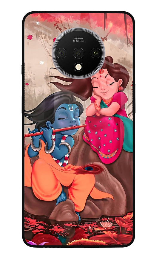 Radhe Krishna Oneplus 7T Glass Case