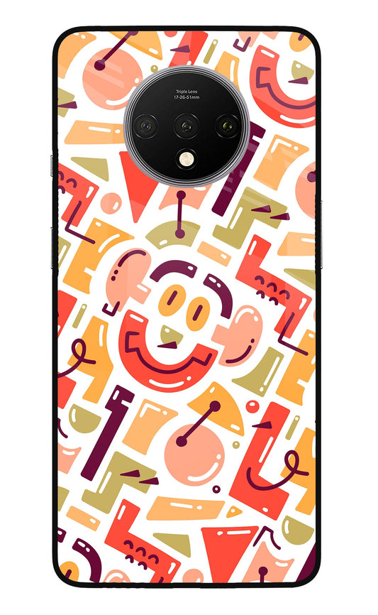 Doodle Pattern Oneplus 7T Glass Case
